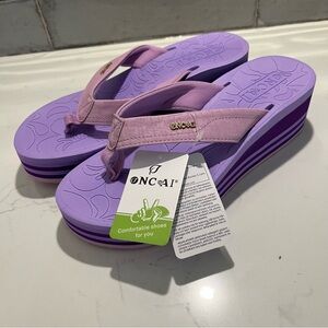 ONCAI Purple Wedge Flip Flops 8